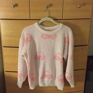 Pink Sweater with Buses